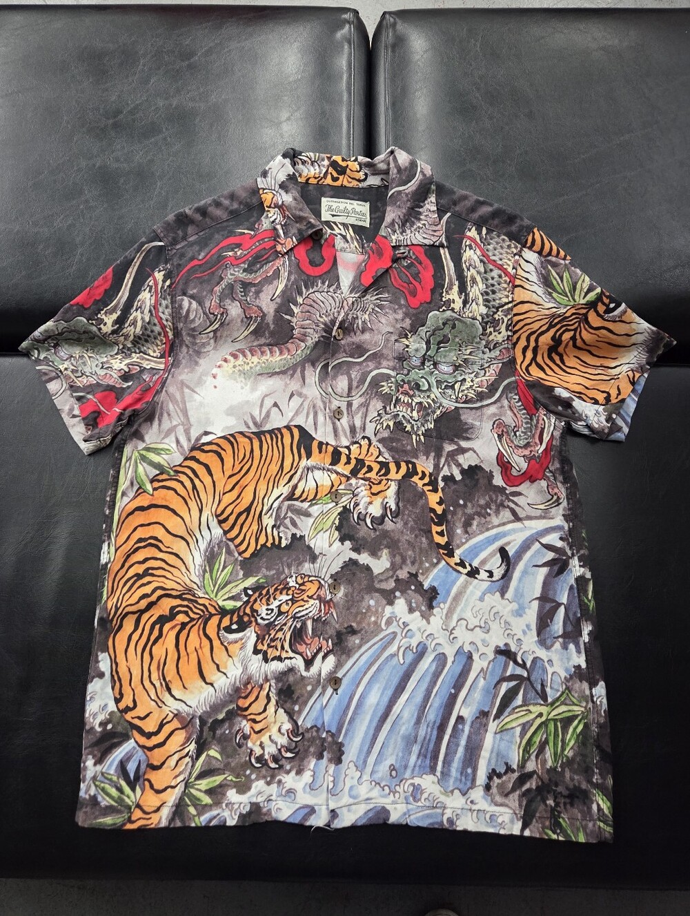 Wacko Maria Guilty Parties Button Shirt Japan Graphic Print Tiger Dragon Medium